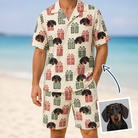 Man wearing Men's Bowtiful Bundles Custom Dog Face Shirt & Shorts Set — custom faces printed all-over