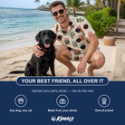 Friends in matching Men's Bowtiful Bundles Custom Dog Face Shirt & Shorts Set — a group gift photo