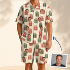 Man wearing Men's Bowtiful Bundles Custom Face Shirt & Shorts Set — custom faces printed all-over