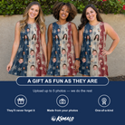 Friends in matching Women's Crystal Cascade Custom Face Tank Dress — a group gift photo