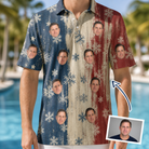 Man wearing Men's Crystal Cascade Custom Face Polo Shirt — custom faces printed all-over