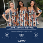 Friends in matching Women's Christmas Cuffs Custom Face Off-Shoulder Dress — a group gift photo