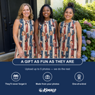 Friends in matching Women's Christmas Cuffs Custom Face Tank Dress — a group gift photo