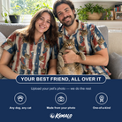 Friends in matching Men's Christmas Cuffs Custom Cat Face Hawaiian Shirt — a group gift photo