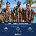 Friends in matching Men's Christmas Cuffs Custom Face Hawaiian Shirt — a group gift photo