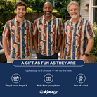 Friends in matching Men's Christmas Cuffs Custom Face Polo Shirt — a group gift photo