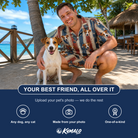 Friends in matching Men's Christmas Cuffs Custom Dog Face Shirt & Shorts Set — a group gift photo