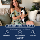 Friends in matching Women's Trimmed Tannenbaums Custom Cat Face Off-Shoulder Dress — a group gift photo