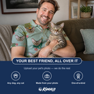 Friends in matching Men's Trimmed Tannenbaums Custom Cat Face Polo Shirt — a group gift photo