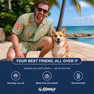 Friends in matching Men's Trimmed Tannenbaums Custom Dog Face Shirt & Shorts Set — a group gift photo