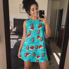 Real-life photo of someone wearing Women's Redcap Revelry Custom Face Tank Dress — custom faces printed all-over