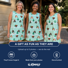 Friends in matching Women's Evergreen Extravaganza Custom Face Tank Dress — a group gift photo