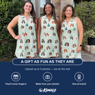 Friends in matching Women's Evergreen Extravaganza Custom Face V-Neck Dress — a group gift photo