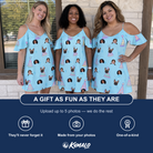 Friends in matching Women's Hat Trickery Custom Face Off-Shoulder Dress — a group gift photo