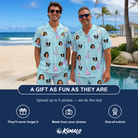 Friends in matching Men's Hat Trickery Custom Face Shirt & Shorts Set — a group gift photo