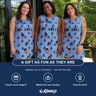 Friends in matching Women's Ganache Guffaws Custom Face Tank Dress — a group gift photo