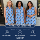 Friends in matching Women's Ganache Guffaws Custom Face V-Neck Dress — a group gift photo