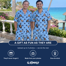 Friends in matching Men's Ganache Guffaws Custom Face Shirt & Shorts Set — a group gift photo