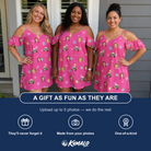 Friends in matching Women's Astro Applause Custom Face Off-Shoulder Dress — a group gift photo