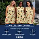 Friends in matching Women's Shimmer Shindig Custom Face Tank Dress — a group gift photo