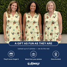 Friends in matching Women's Shimmer Shindig Custom Face V-Neck Dress — a group gift photo