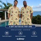 Friends in matching Men's Shimmer Shindig Custom Face Shirt & Shorts Set — a group gift photo