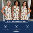 Friends in matching Women's Frosting Fanfare Custom Face V-Neck Dress — a group gift photo
