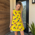 Real-life photo of someone wearing Women's Blowout Bonanza Custom Face Tank Dress — custom faces printed all-over