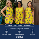 Friends in matching Women's Blowout Bonanza Custom Face Tank Dress — a group gift photo
