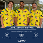 Friends in matching Men's Blowout Bonanza Custom Face Polo Shirt — a group gift photo