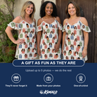 Friends in matching Women's Cheery Crates Custom Face Off-Shoulder Dress — a group gift photo