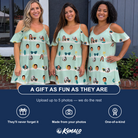Friends in matching Women's Lens Liaisons Custom Face Off-Shoulder Dress — a group gift photo