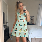 Real-life photo of someone wearing Women's Lens Liaisons Custom Face Tank Dress — custom faces printed all-over