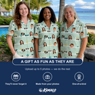 Friends in matching Women's Lens Liaisons Custom Face Hawaiian Shirt — a group gift photo