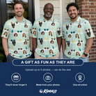 Friends in matching Men's Lens Liaisons Custom Face Polo Shirt — a group gift photo