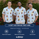 Friends in matching Men's Bottle Belles Custom Face Polo Shirt — a group gift photo