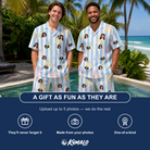 Friends in matching Men's Bottle Belles Custom Face Shirt & Shorts Set — a group gift photo