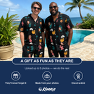 Friends in matching Men's Pour Decisions Custom Face Shirt & Shorts Set — a group gift photo