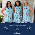 Friends in matching Women's Festoon Fling Custom Face Tank Dress — a group gift photo