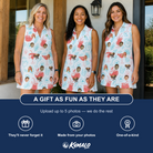 Friends in matching Women's Engaged Elixirs Custom Face V-Neck Dress — a group gift photo