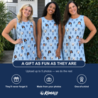 Friends in matching Women's Lovebound Luster Custom Face Tank Dress — a group gift photo