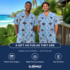 Friends in matching Men's Lovebound Luster Custom Face Shirt & Shorts Set — a group gift photo