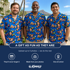 Friends in matching Men's Tipsy Tassels Custom Face Hawaiian Shirt — a group gift photo