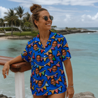 Real-life photo of someone wearing Women's Tipsy Tassels Custom Face Hawaiian Shirt — custom faces printed all-over