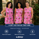 Friends in matching Women's Prosecco Pizzazz Custom Face Tank Dress — a group gift photo