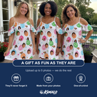 Friends in matching Women's Strobe Sweethearts Custom Face Off-Shoulder Dress — a group gift photo