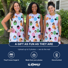 Friends in matching Women's Strobe Sweethearts Custom Face Tank Dress — a group gift photo