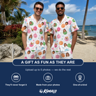 Friends in matching Men's Strobe Sweethearts Custom Face Shirt & Shorts Set — a group gift photo