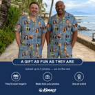 Friends in matching Men's Agave Affair Custom Face Shirt & Shorts Set — a group gift photo