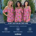 Friends in matching Women's Jewel Jitters Custom Face Off-Shoulder Dress — a group gift photo